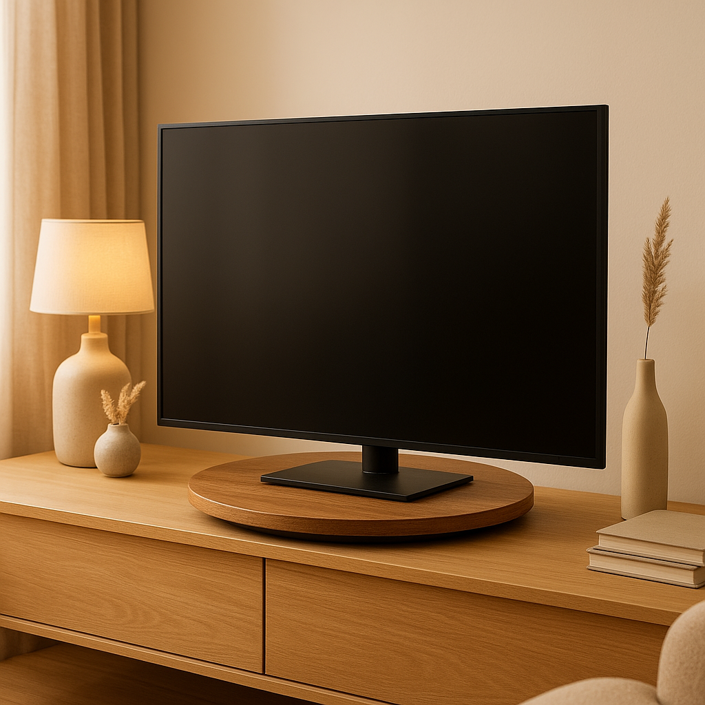 Plateau tournant télévision pour positionner votre écran dans le salon avec élégance.