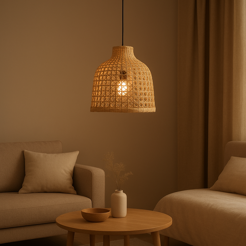 Suspension en rotin naturel pour une ambiance chaleureuse et bohème dans votre intérieur