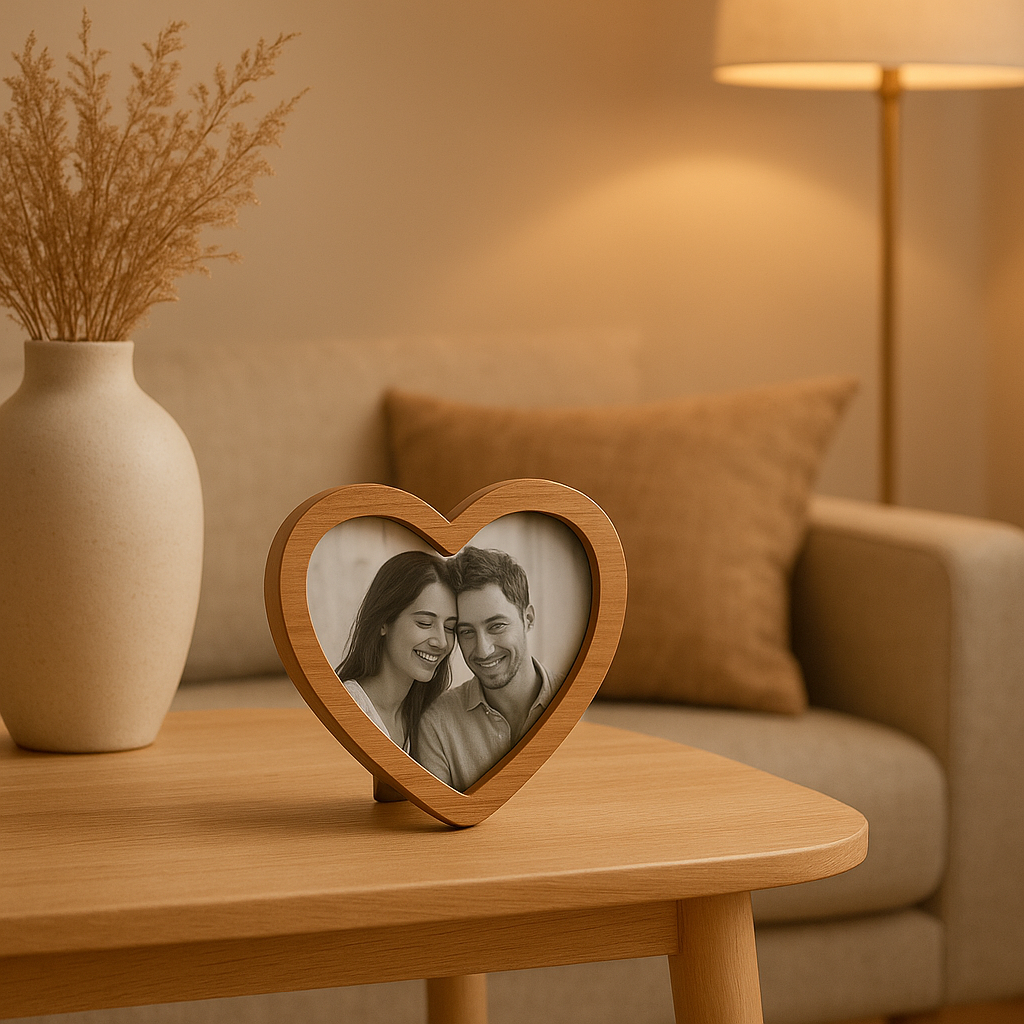 Cadre coeur photo en bois pour afficher vos plus beaux souvenirs personnalisés