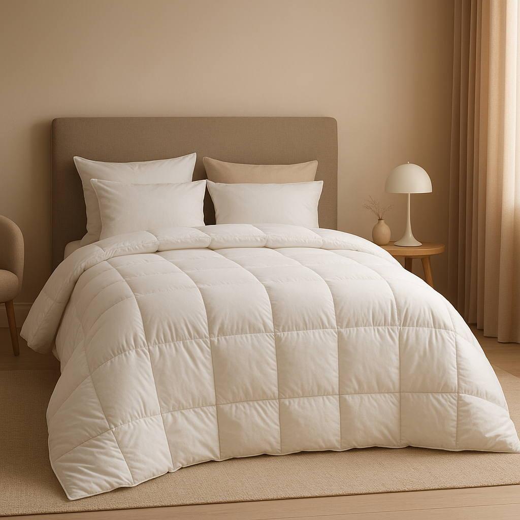 Édredon en plumes naturelles pour un sommeil chaud et confortable