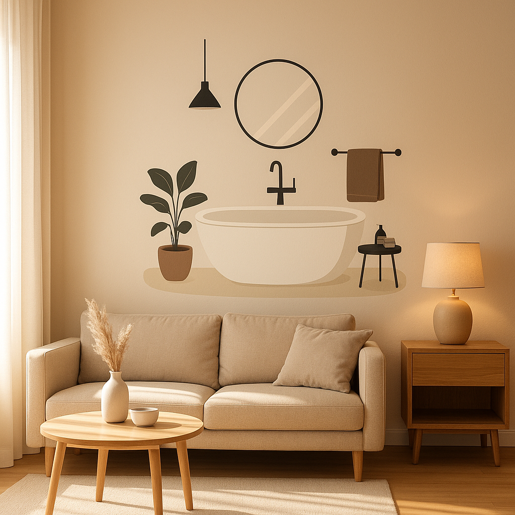 Sticker mural salle de bain design pour décorer et personnaliser votre intérieur.