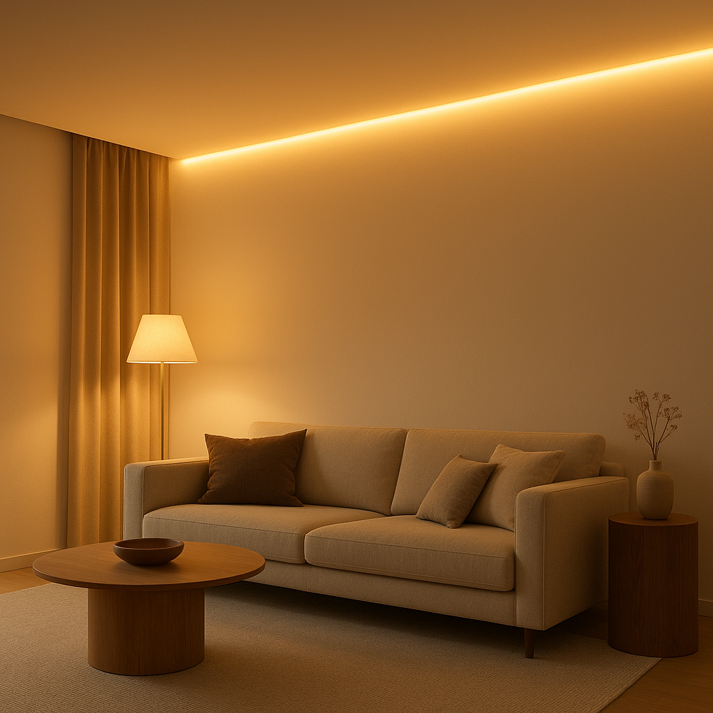Ruban LED COB haute luminosité pour un éclairage intérieur uniforme et moderne