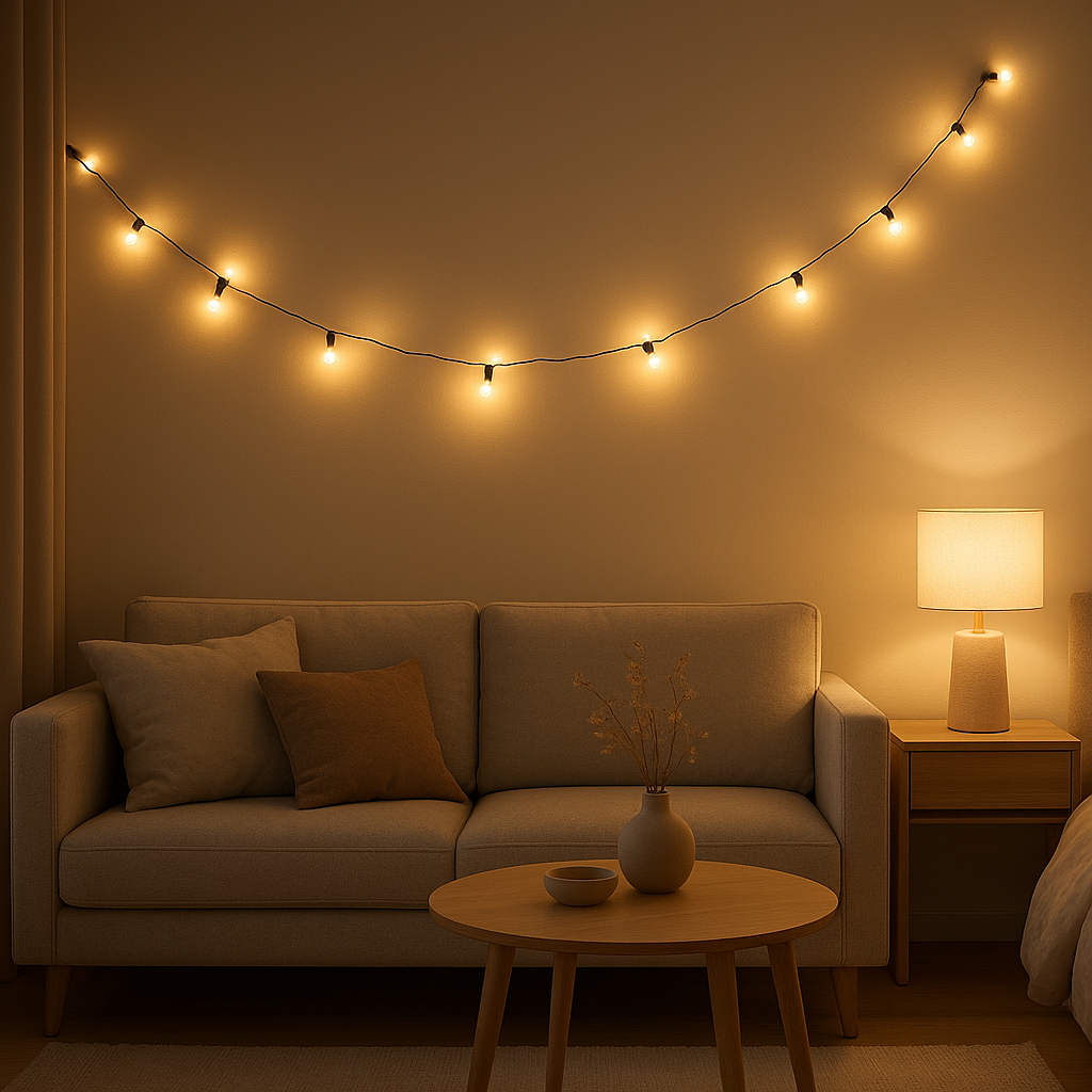 Guirlande lumineuse extérieure de 20 mètres pour décorer et illuminer votre jardin ou terrasse.