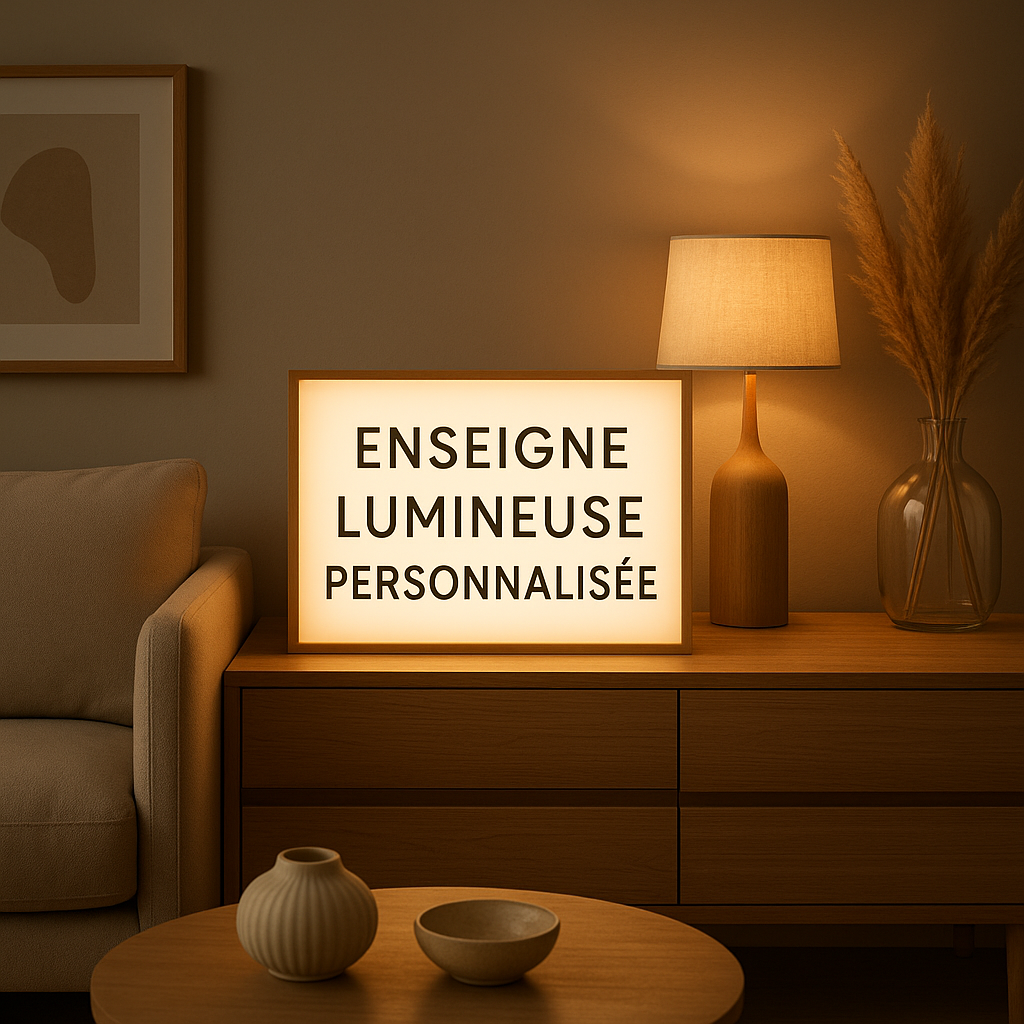Enseigne lumineuse personnalisée pour décorer et illuminer votre intérieur avec style