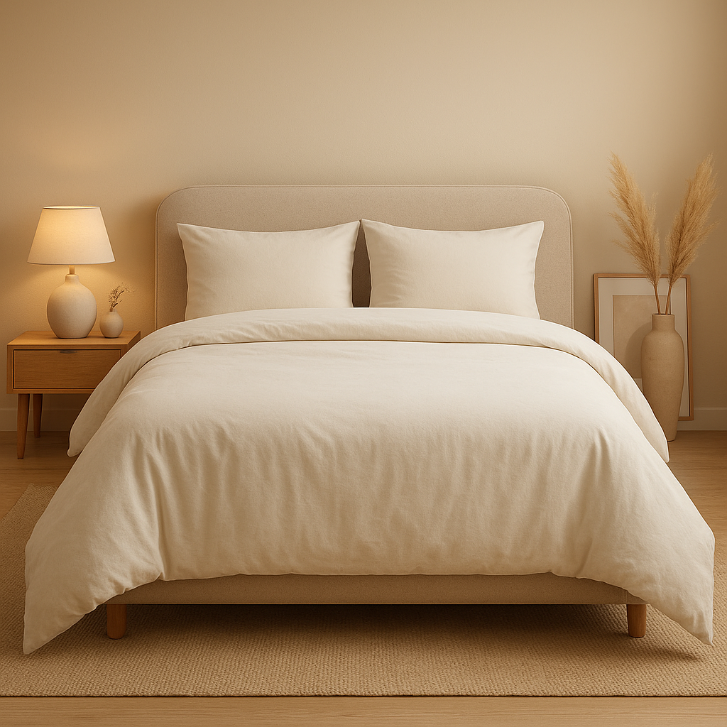 Housse de couette en gaz de coton, douce et légère pour une chambre apaisée