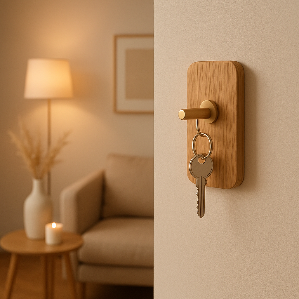 Accroche clé mural design pour organiser vos clés à l'entrée de la maison.