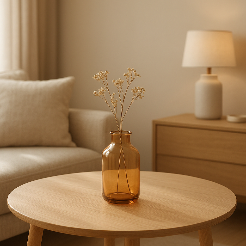 Petite vase en verre décoratif pour un intérieur élégant et épuré