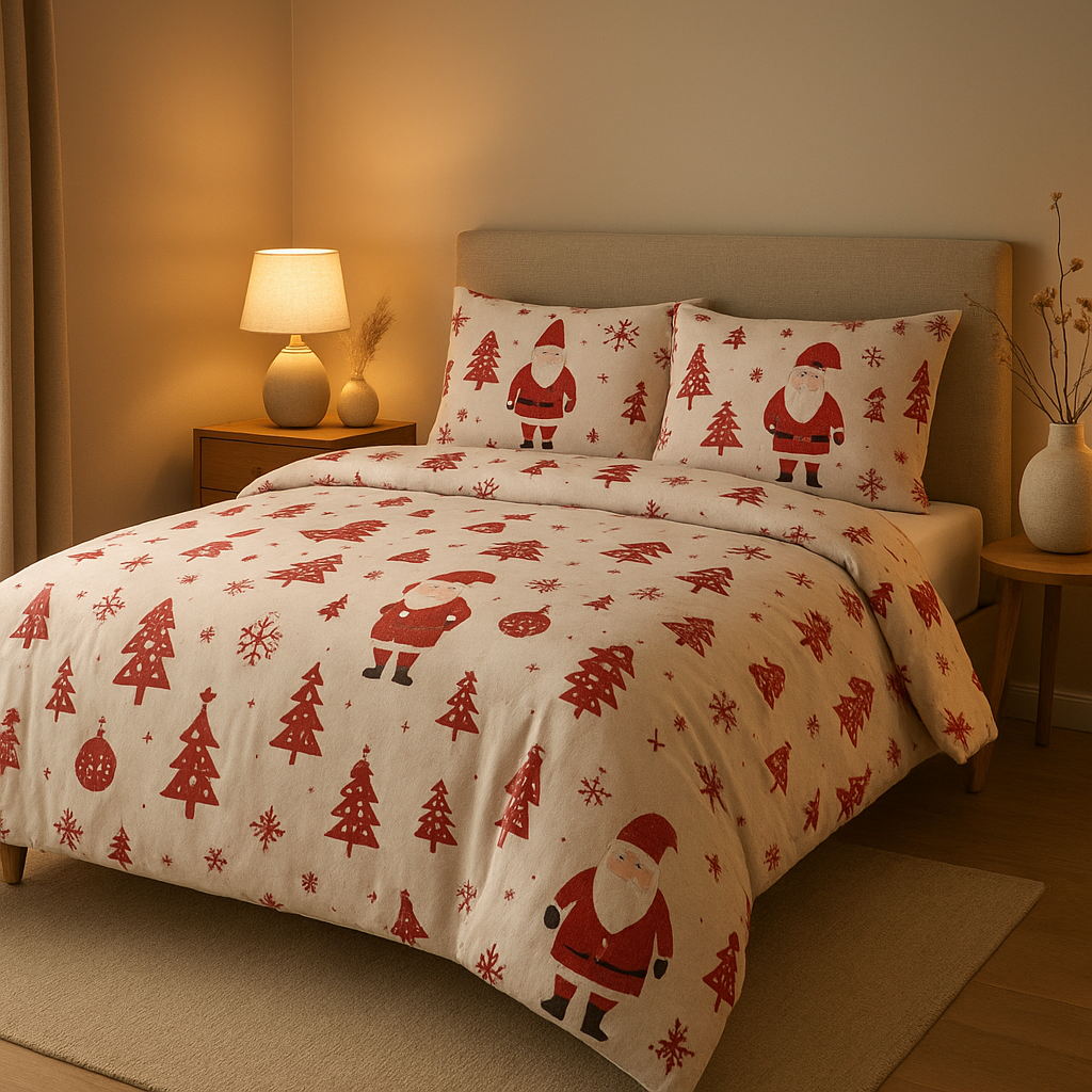Housse de couette Noel motifs festifs pour decorer votre chambre pendant les fetes