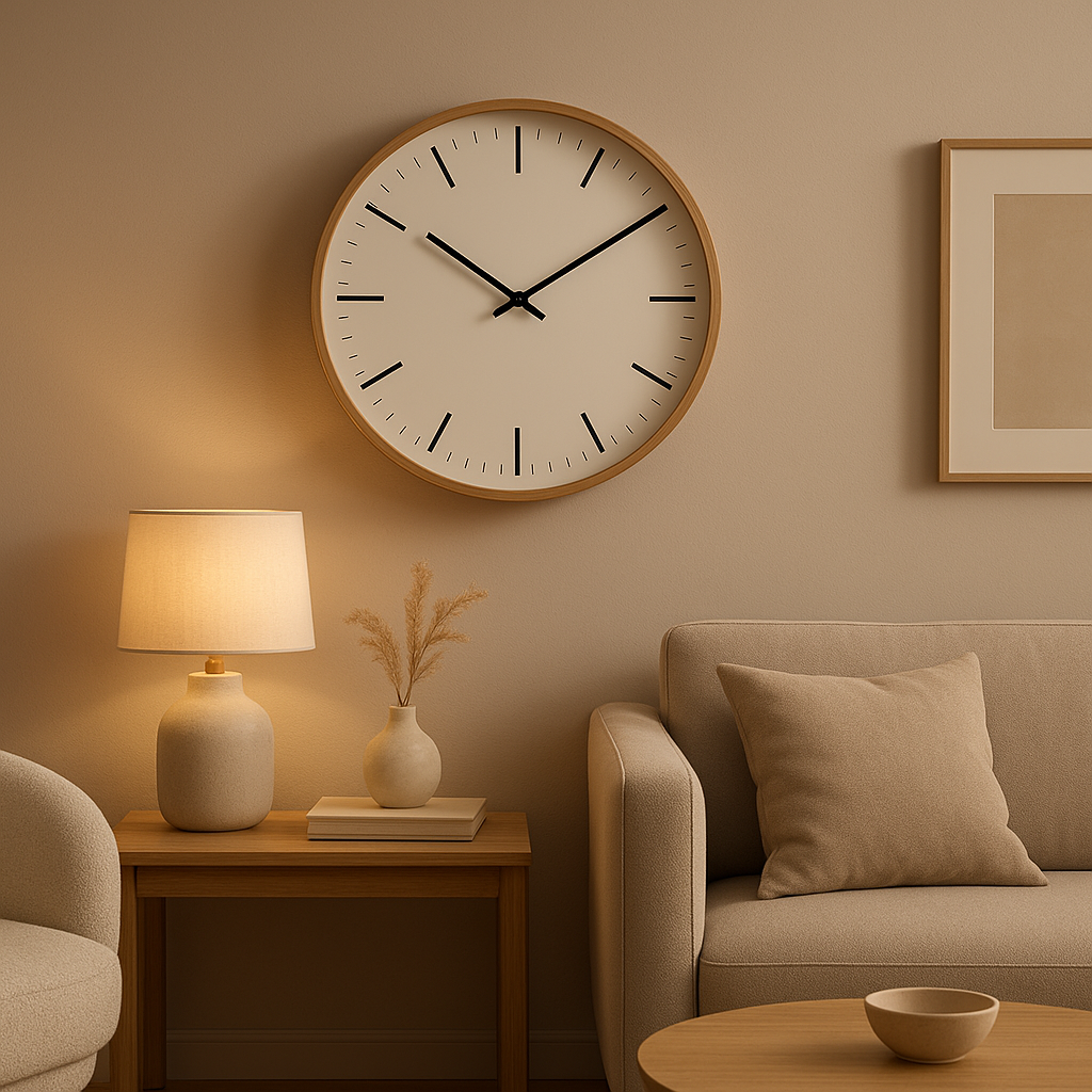 Horloge murale décorative en métal, design industriel pour un intérieur moderne et épuré.