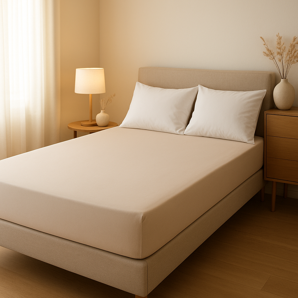 Drap housse 140x200 cm en coton percale pour un sommeil frais et élégant