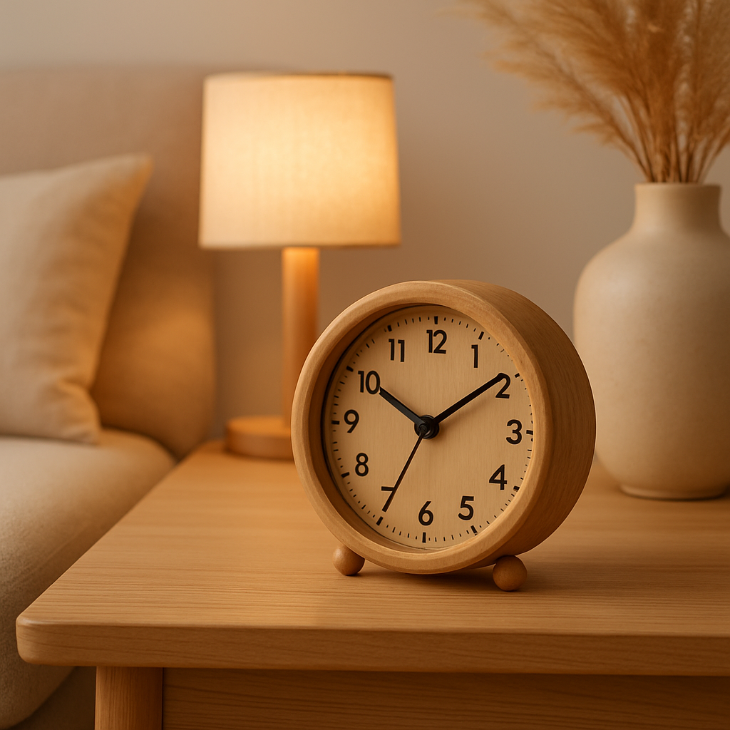 Réveil en bois naturel pour une décoration intérieure apaisante et élégante