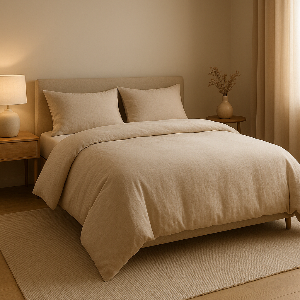 Parure de lit en coton percale avec motif élégant pour une chambre raffinée