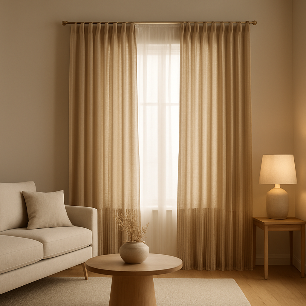 Frange longue rideau en lin pour une décoration d'intérieur élégante et tamisée