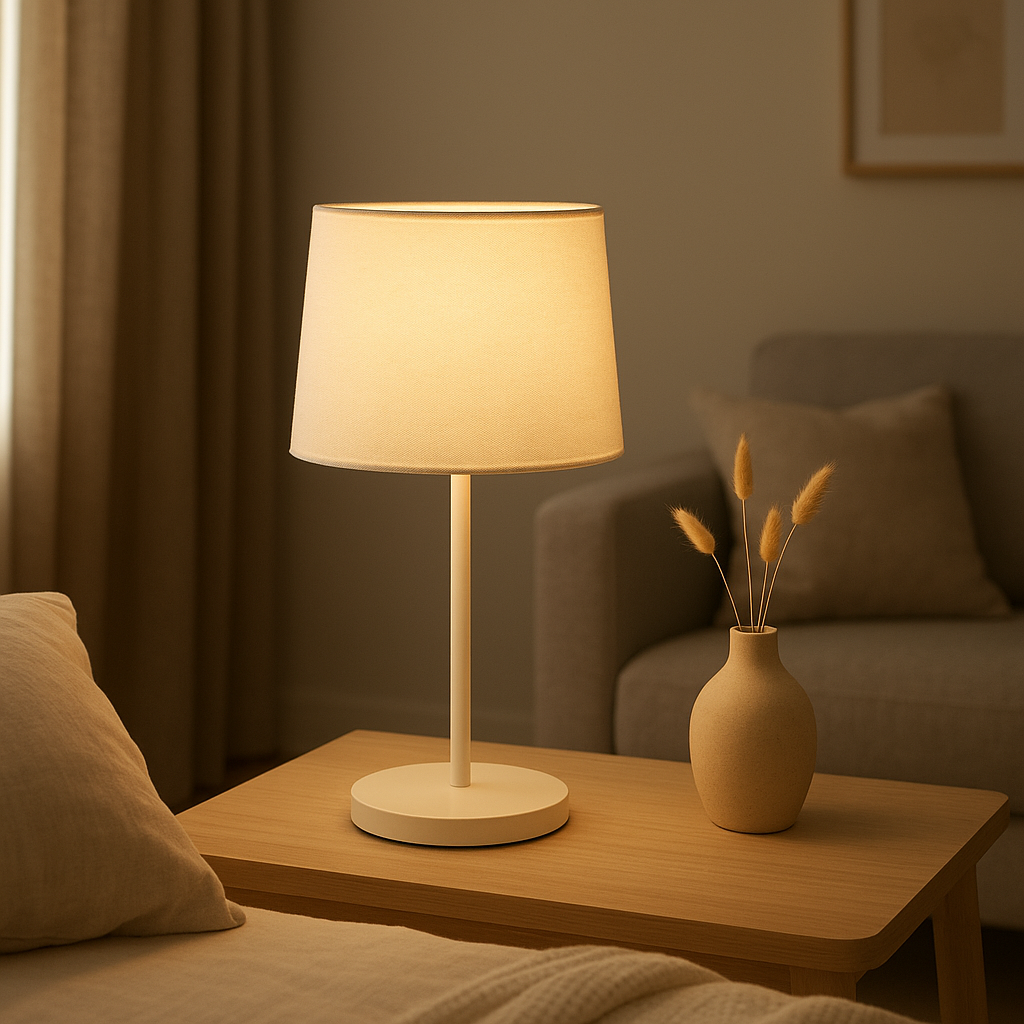 Lampe de chevet fille avec abat-jour décoratif, idéale pour une chambre d'enfant douce et féminine.