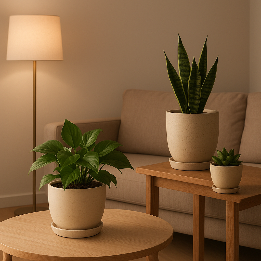 Cache-pot en céramique pour plantes d'intérieur, design moderne et naturel.