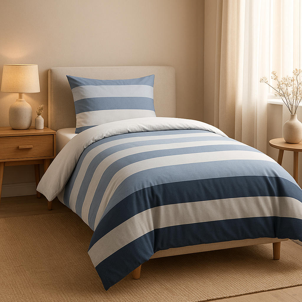 Housse de couette pour garçon aux motifs modernes, pour une chambre d'enfant stylée et confortable.