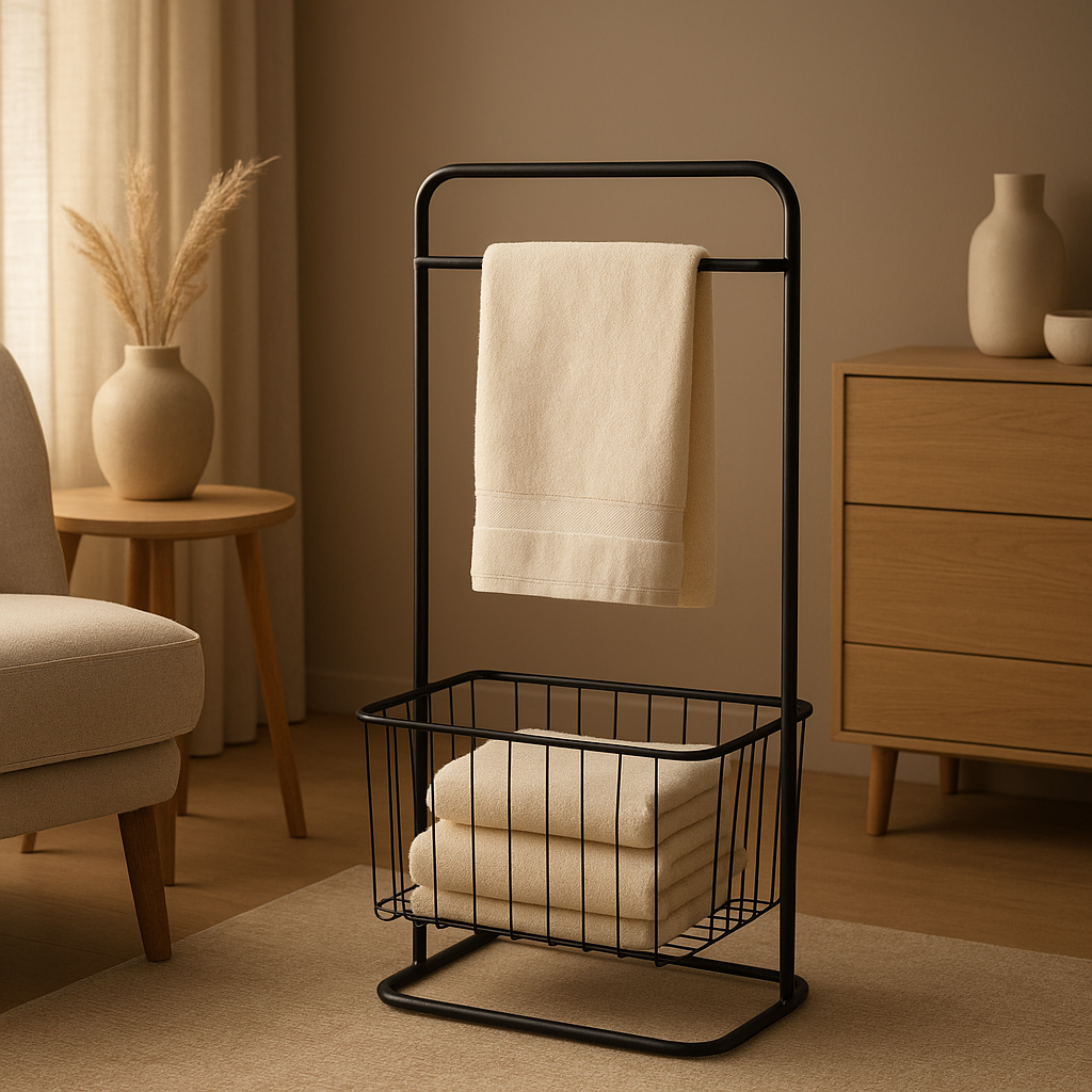 Rangement serviette de salle de bain design pour une organisation élégante et pratique
