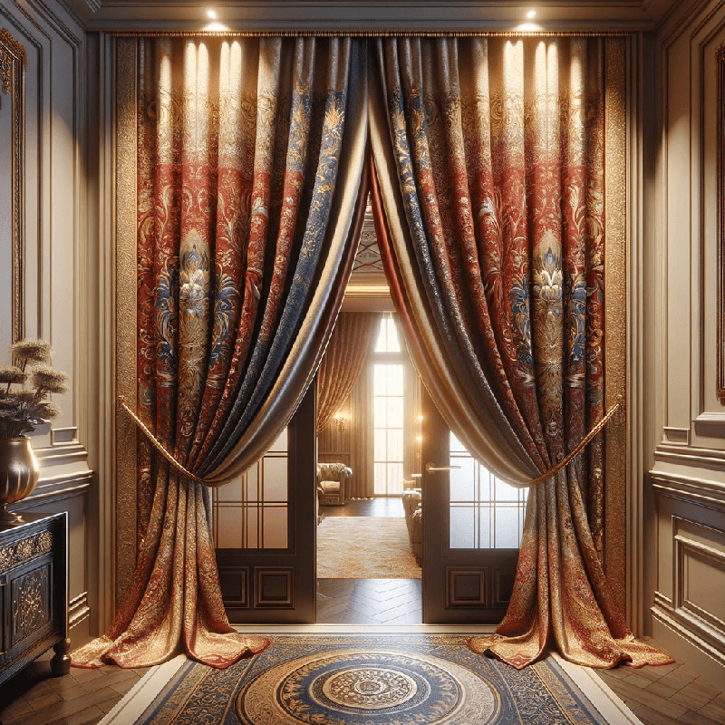 Un rideau pour porte d'entrée au design sobre et élégant, idéal pour apporter une touche de style à votre entrée.