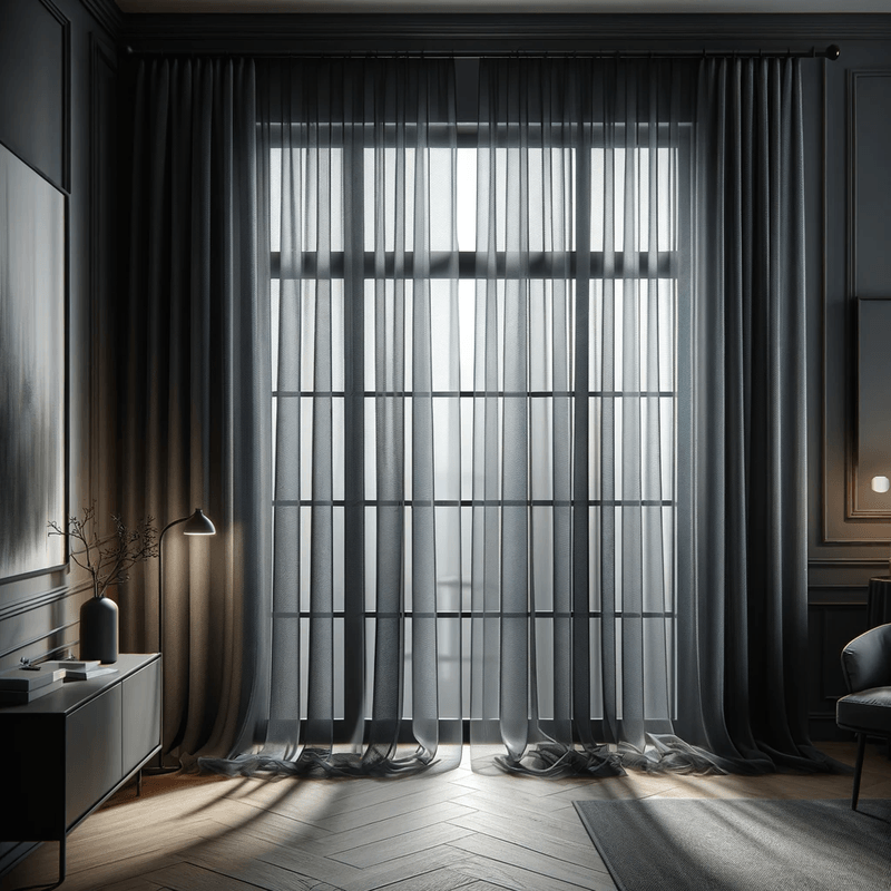 Un voilage gris anthracite au tombé léger et élégant, idéal pour filtrer la lumière et apporter une touche moderne à votre intérieur.