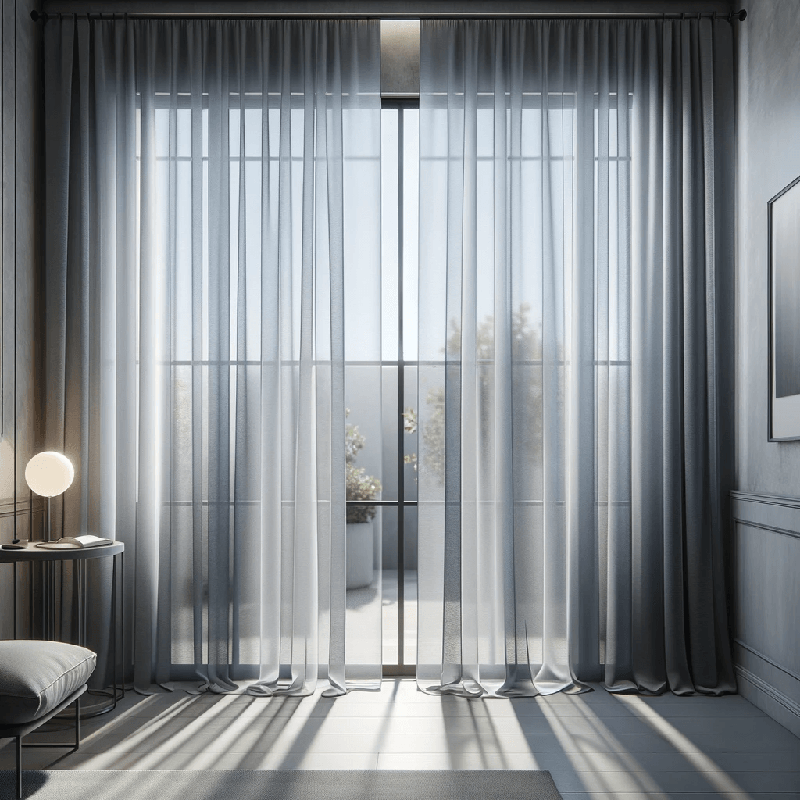 Un voilage gris aux nuances douces, apportant une touche élégante et discrète à votre intérieur.
