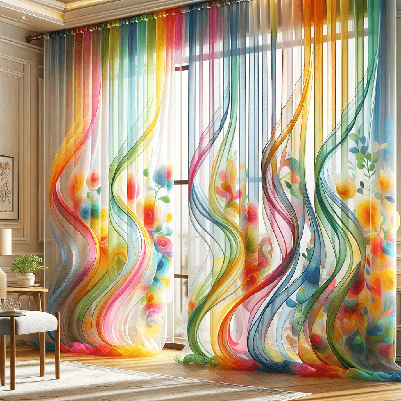 Des voilages aux teintes variées et vibrantes, apportant une touche de couleur et de légèreté à votre intérieur.