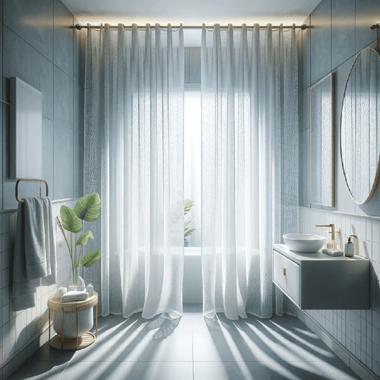 Un voilage léger et transparent, idéal pour apporter une touche d'intimité et de douceur à votre salle de bain.