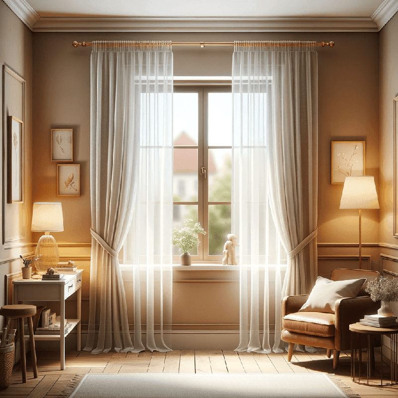Un voilage court léger et aérien, idéal pour laisser filtrer la lumière tout en apportant une touche d'élégance à votre intérieur.
