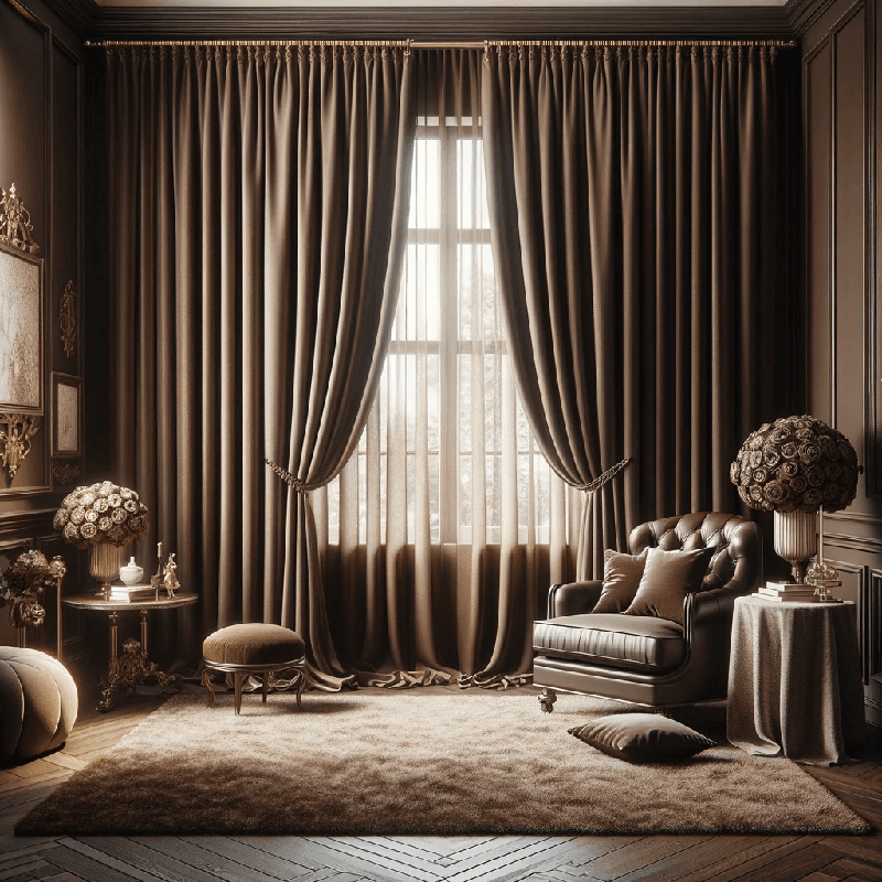 Un rideau Chocolat au ton chaleureux, idéal pour créer une ambiance douce et accueillante dans votre intérieur.