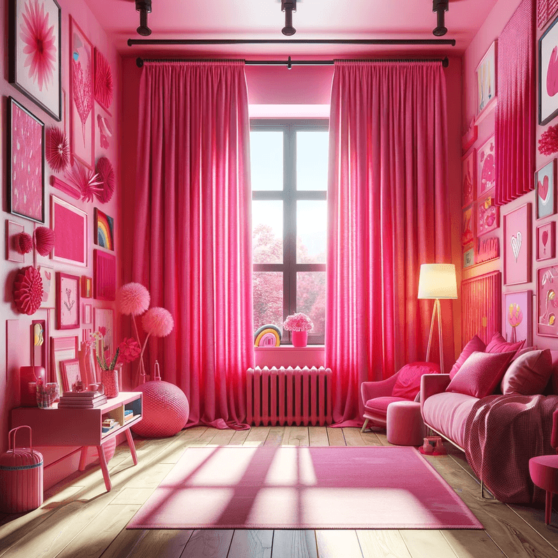 Un rideau rose délicat, apportant une touche de douceur et de chaleur à votre intérieur.