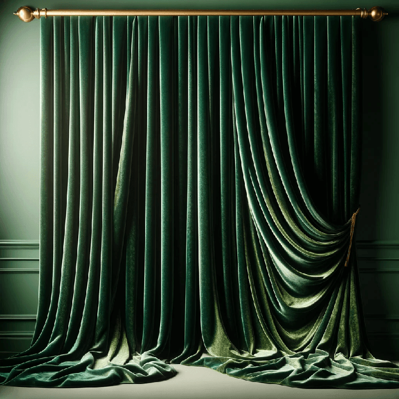Un rideau vert sapin, profond et élégant, apportant une touche de nature et de fraîcheur à votre intérieur.