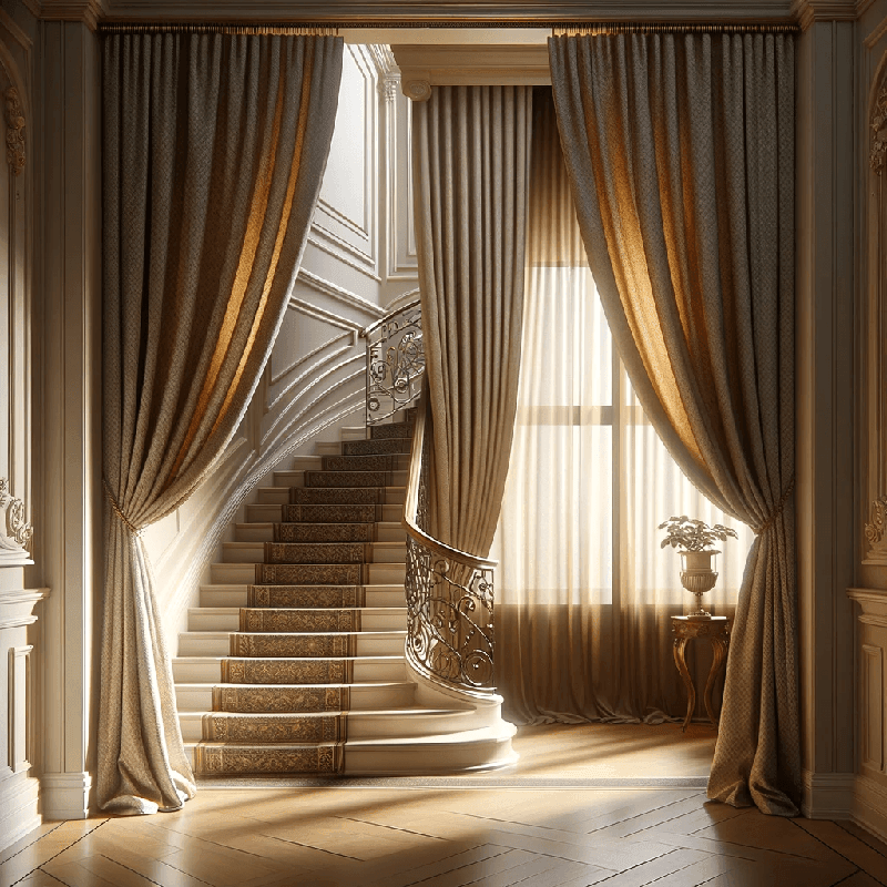 Des rideaux longs et élégants qui habillent les fenêtres avec style et apportent une touche de sophistication à votre intérieur.