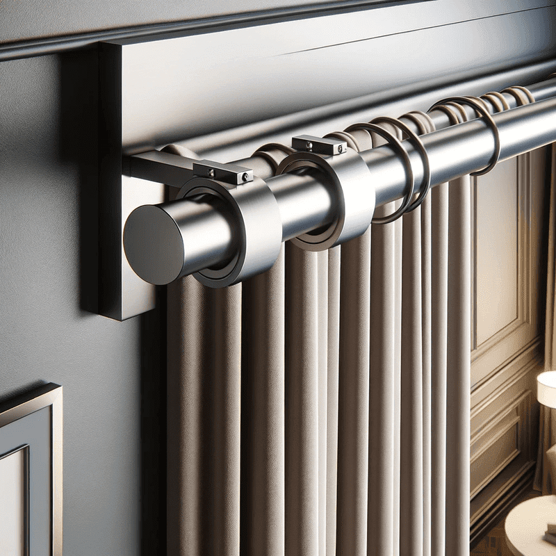 Élégante tringle à rideau au design contemporain, parfaite pour habiller vos fenêtres avec style et simplicité.