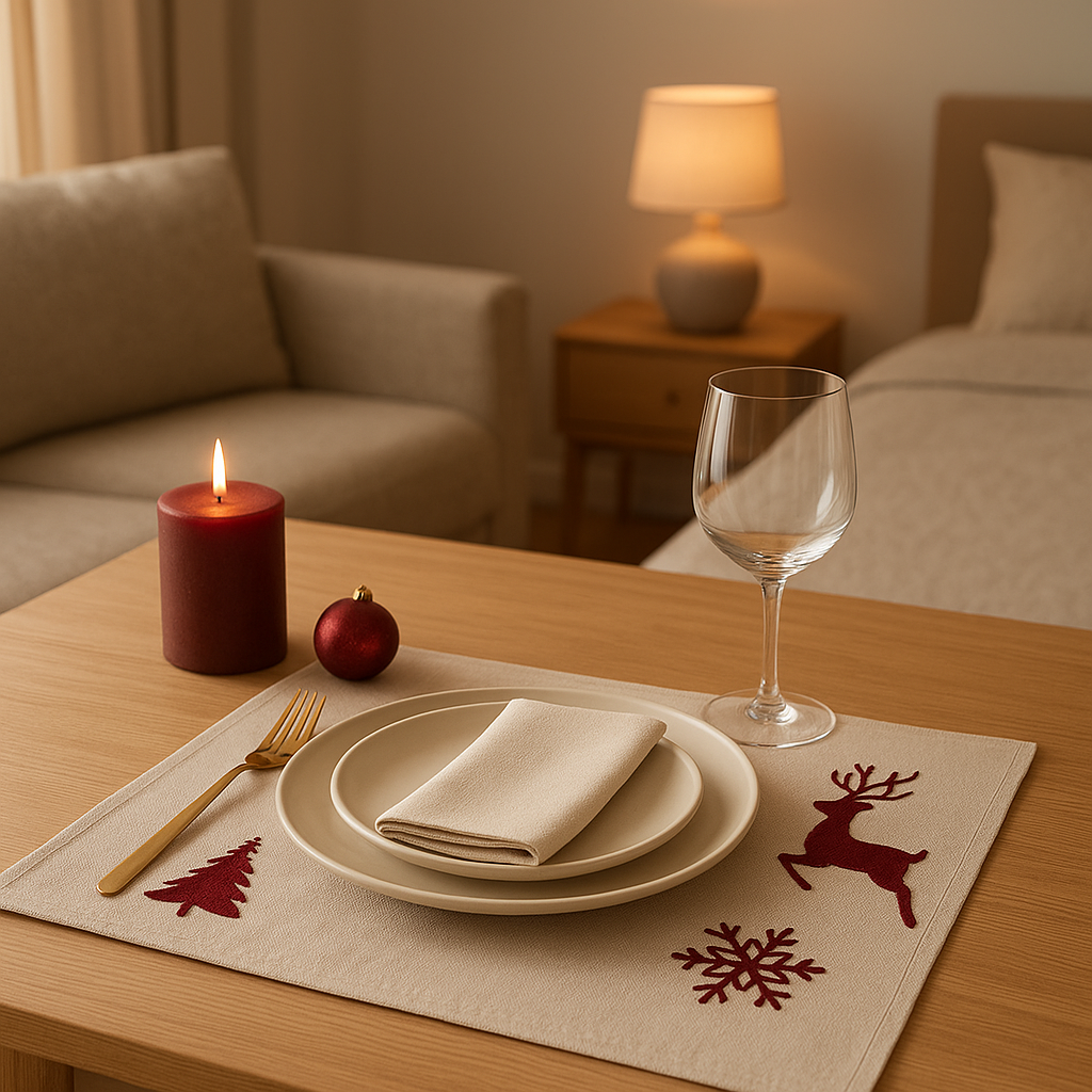 Set de table Noel festif pour decorer votre table pendant les fêtes de fin d'année.