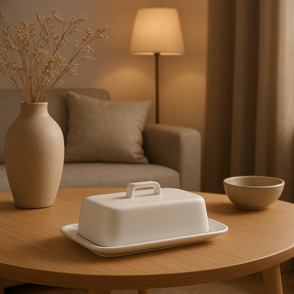 Beurrier en bois massif pour une conservation optimale du beurre à température ambiante