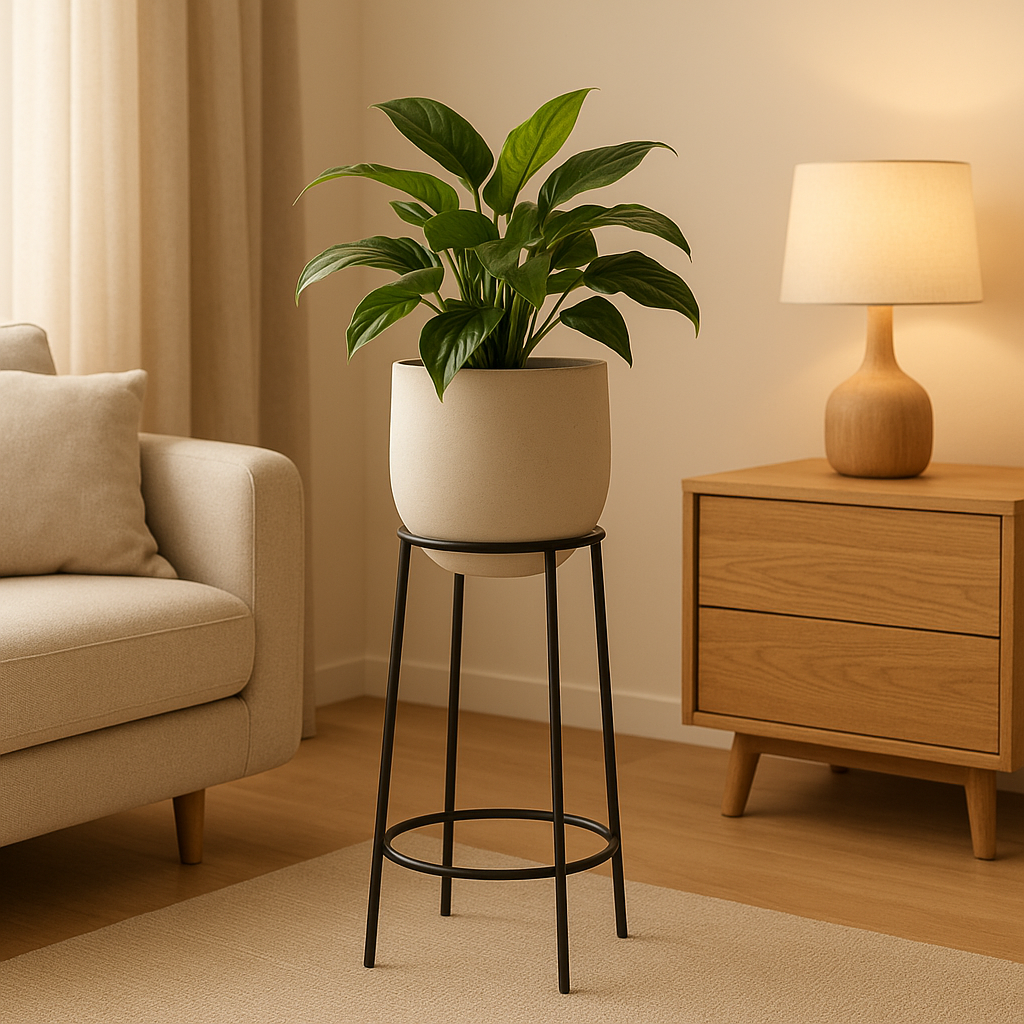 Support plante design pour l'intérieur, tuteur métallique élégant pour vos plantes d'ombre