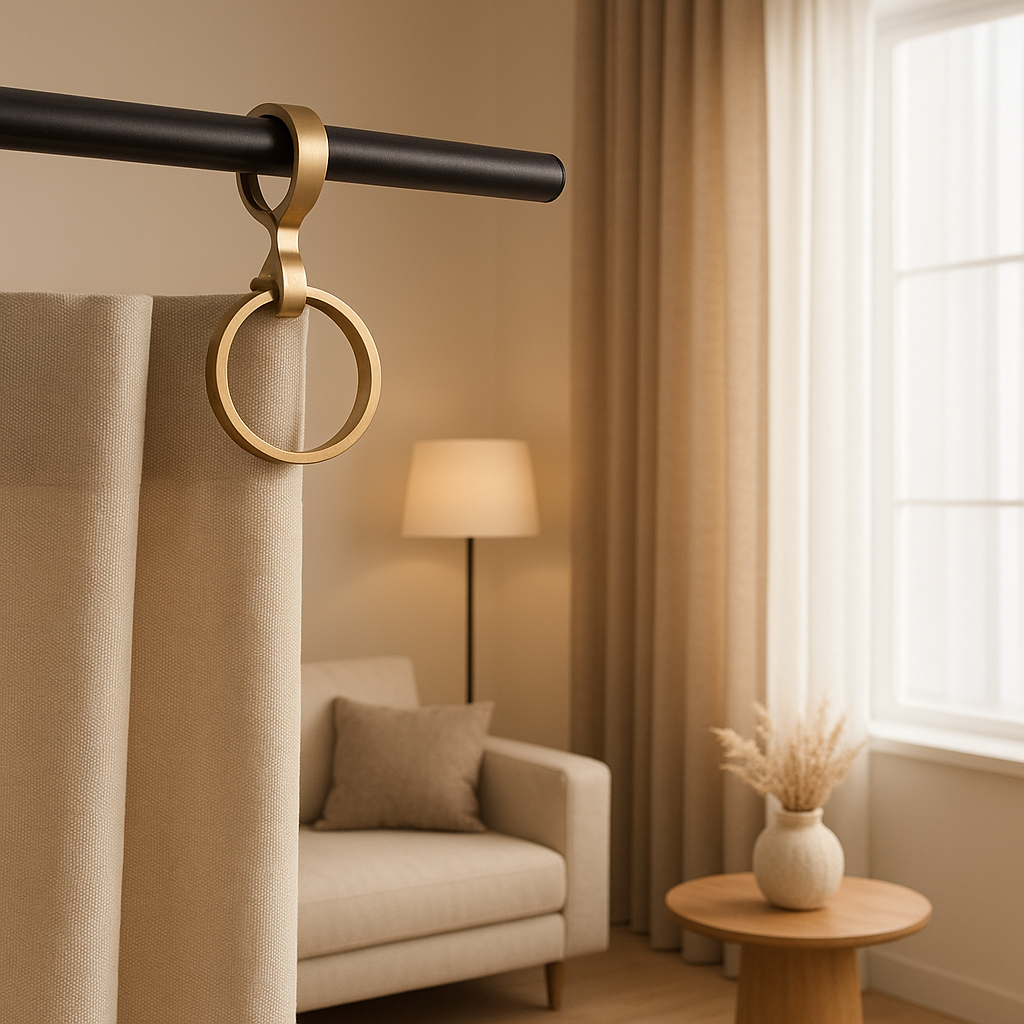 Anneau rideau pince en métal pour suspendre vos voilages et rideaux avec élégance.