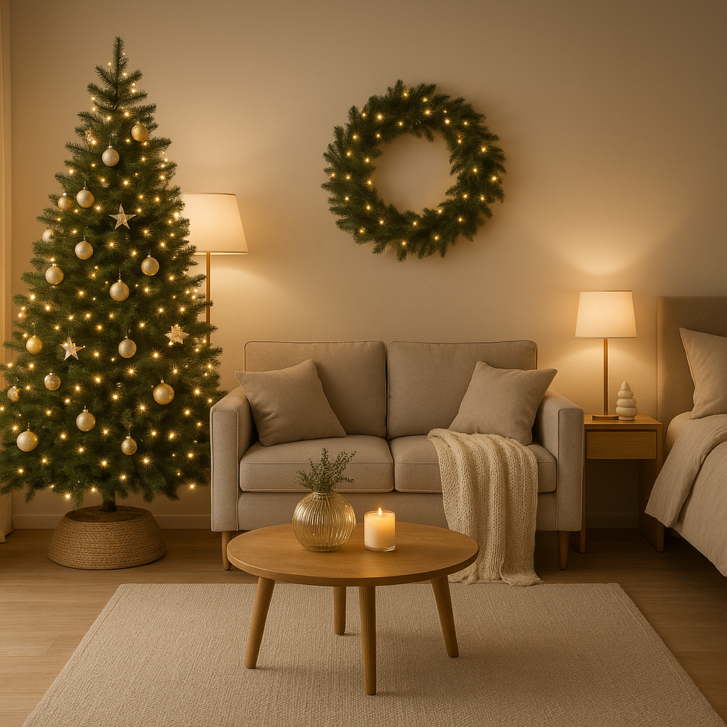 Décoration de Noël intérieure élégante pour une ambiance festive et chaleureuse