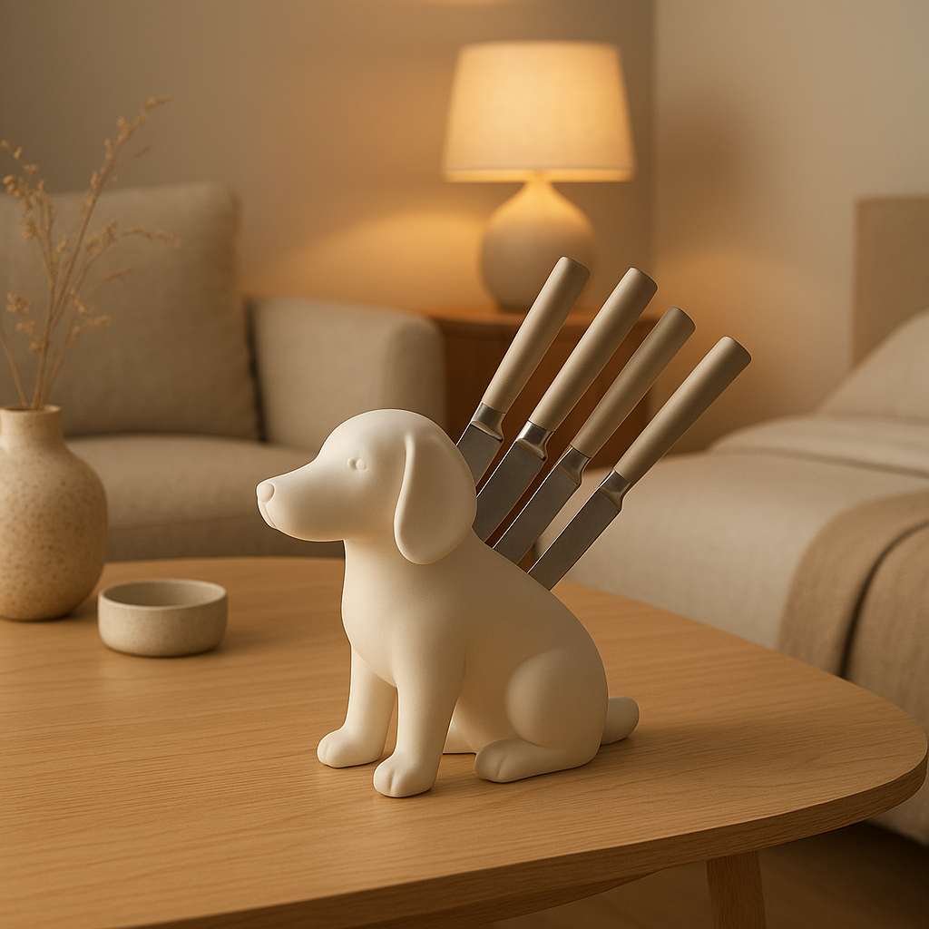 Porte couteaux mural en forme de chien, une déco originale pour votre cuisine