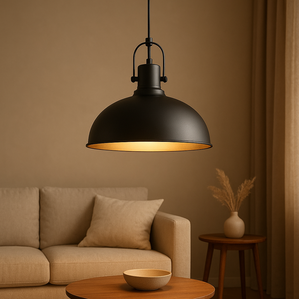 Suspension luminaire industriel en métal noir avec ampoules Edison pour décoration intérieure