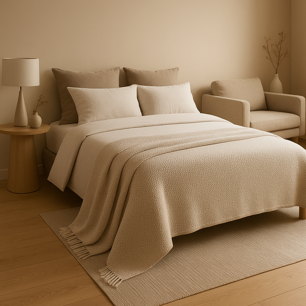 Jeté de lit en tissu léger pour une décoration de chambre élégante et raffinée