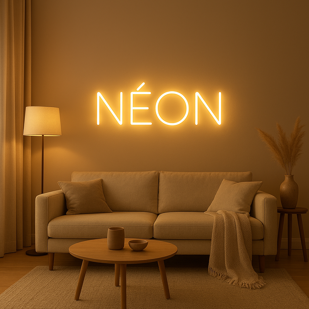 Lumière néon chambre à coucher design pour une ambiance moderne et apaisante dans votre intérieur