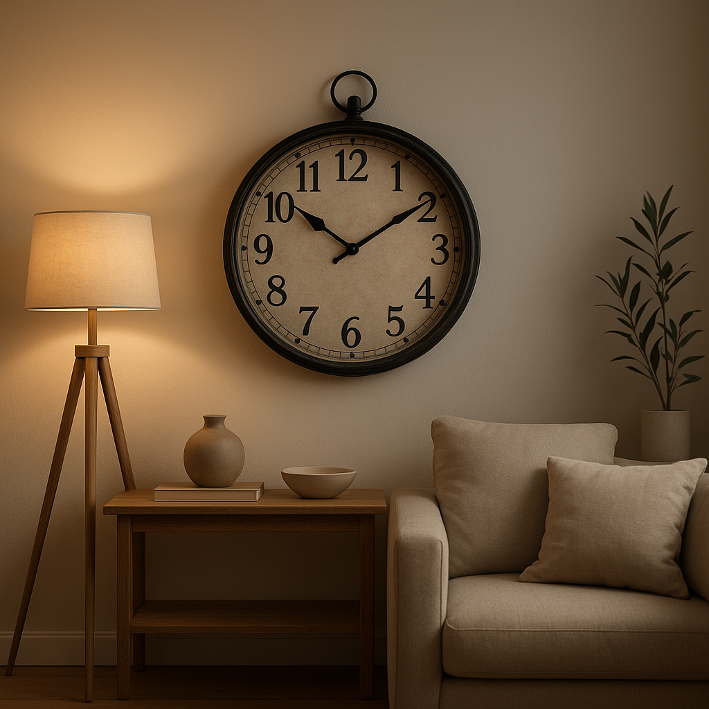 Horloge murale industrielle en métal noir, idéale pour un décor loft ou atelier