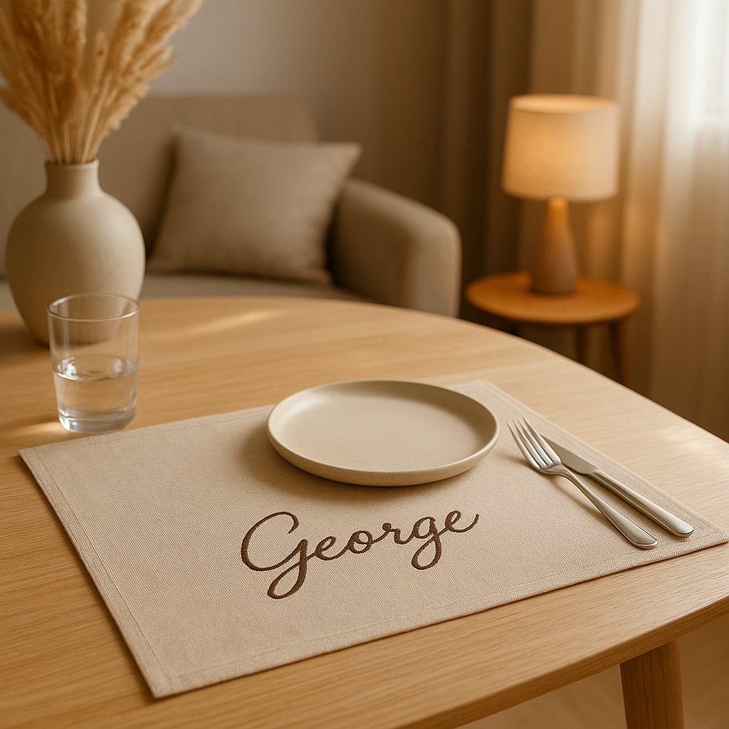 Set de table personnalisé en liège avec photo ou texte pour décorer votre salle à manger