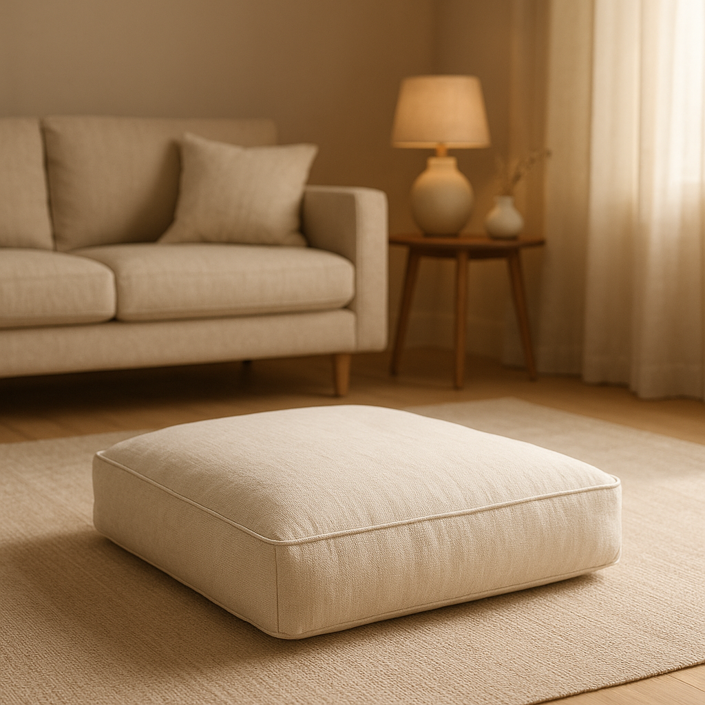 Coussin de sol moelleux pour un coin détente confortable et décoratif
