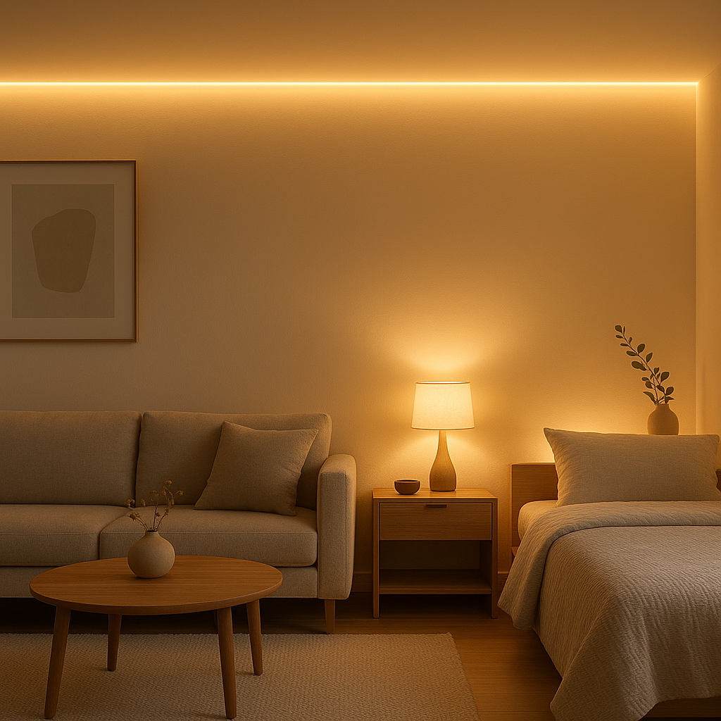 Bande lumineuse LED pour éclairer et décorer votre intérieur avec une lumière douce et moderne.