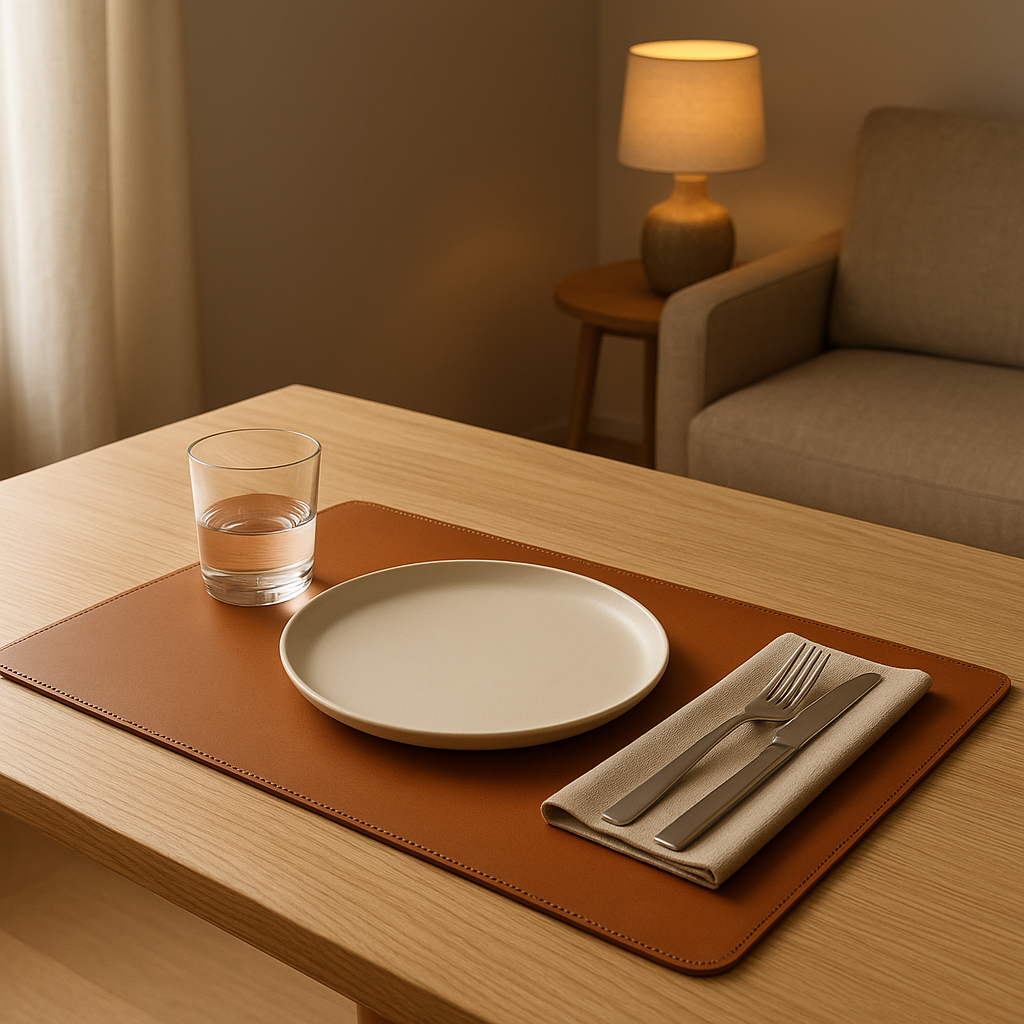 Set de table en cuir véritable pour protéger et embellir votre table à manger