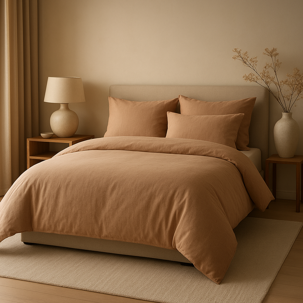 Housse de couette 260x240 en lin, pour un lit confortable et une déco d'intérieur naturelle.