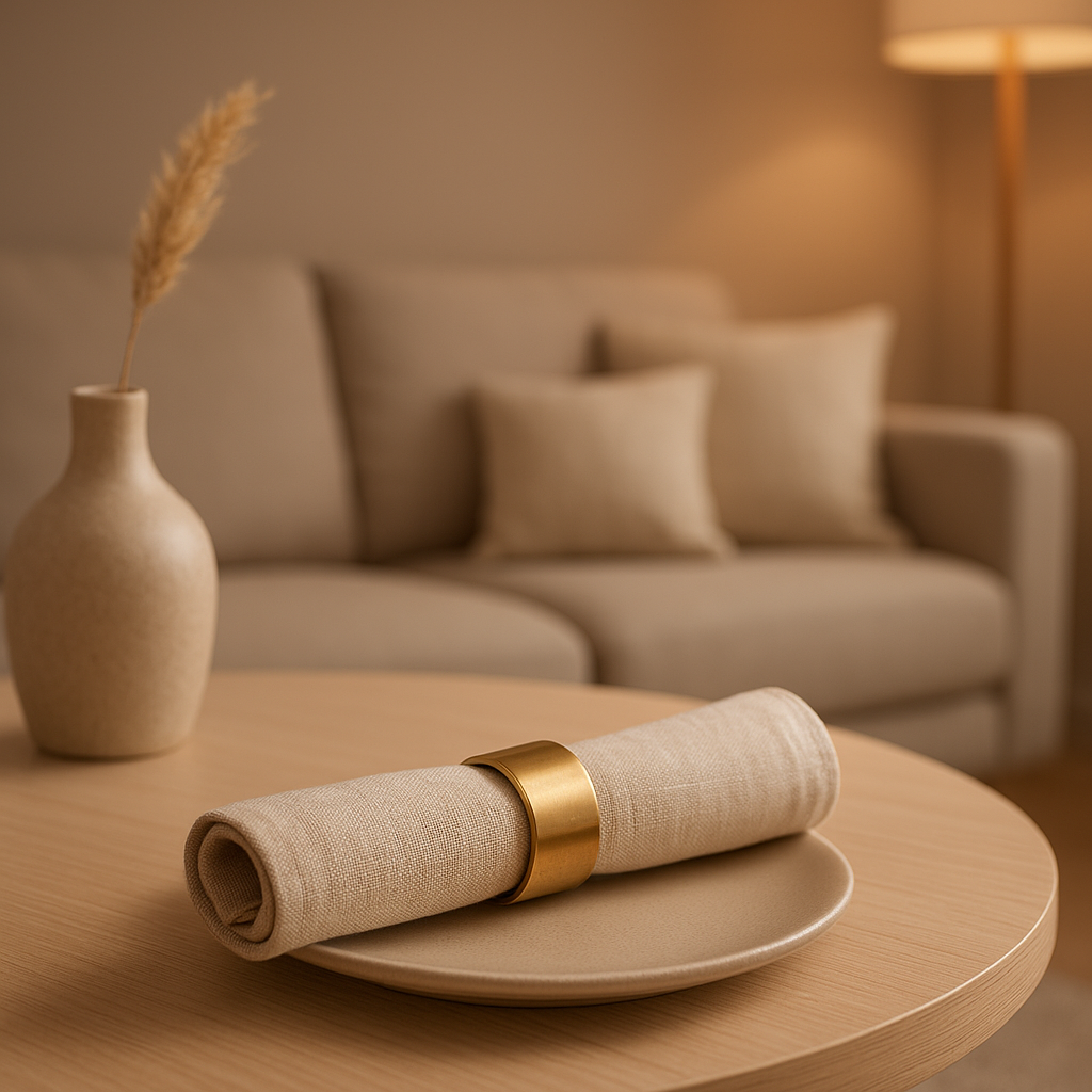 Rond de serviette design en bois pour une table élégante et raffinée