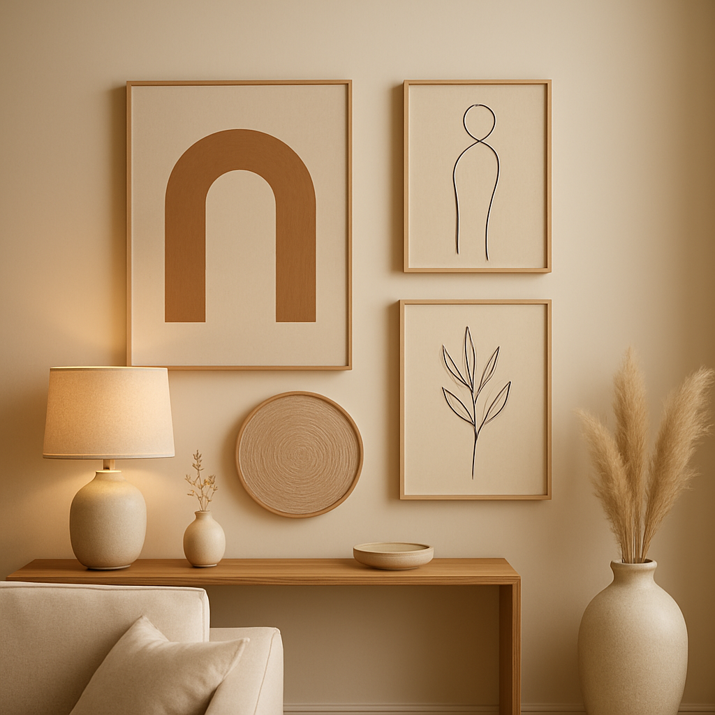Décoration murale moderne pour couloir, créant une ambiance élégante et une perspective unique.
