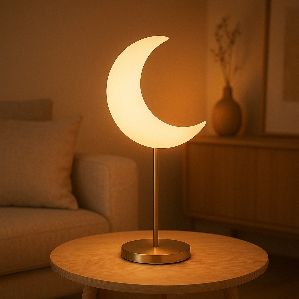 Lampe en lune design pour une ambiance apaisante et décorative dans votre intérieur.